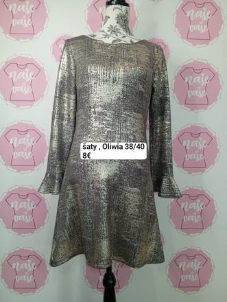 Metalické šaty 38/40, m