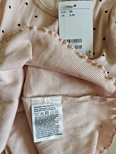 Rebrovaná bavlnená súprava h&m, h&m,98