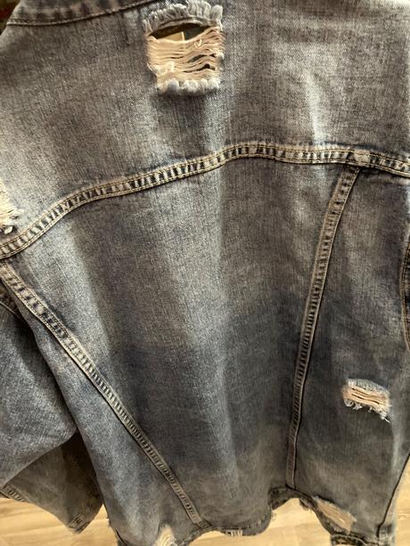 Krásna predĺžená riflová bunda, xl