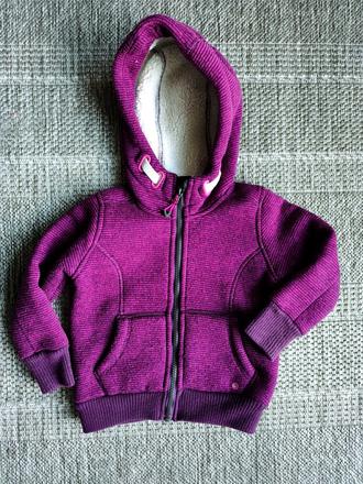 Mikinová bunda zateplená kožušinkou, 98