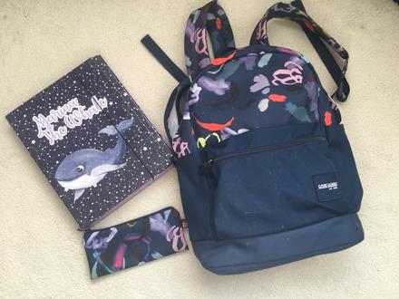 Škol. baťoch+kapsička +doska zn. case logic,