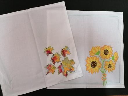 2x bavlnený obrúsok - ručne maľované,