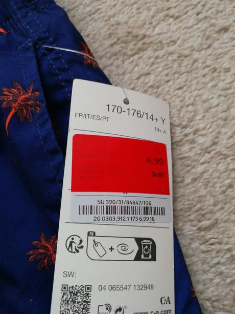 Plavkove sortky, c&a,170