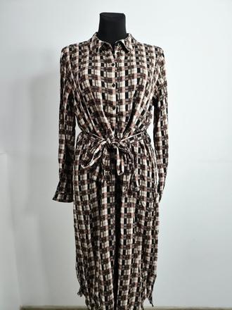 Nové kárované košeľové šaty .object s opaskom, 42 / xl