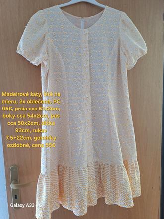 Šaty dievčenské č.cca l/xl, l