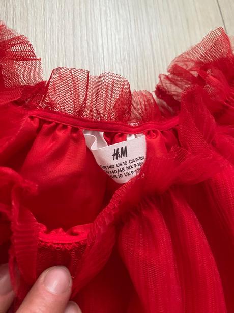 Krasne cervene tylove saty zn. h&m, h&m,128