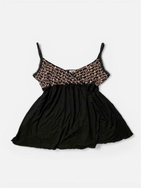 Dámsky čierny top y2k 2000s tielko, m