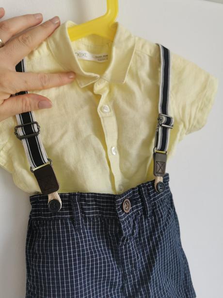 Chlapčenský set (kraťasky s trakmi+košela), next,68