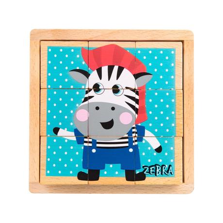 Akuku a0612 drevené kocky zvieratká, 9ks, 