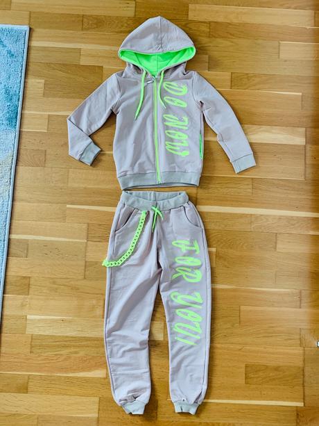 Teplakova suprava beige/neon, 128