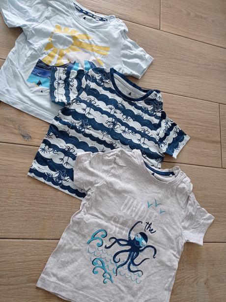 3x tričko s krátkym rukávom, lupilu,86