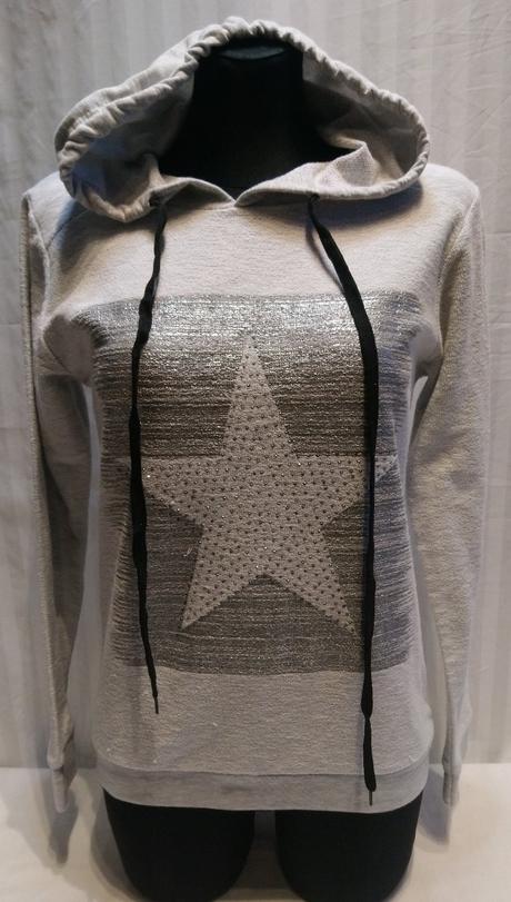 Sivá mikina so strieborným motívom, new collection, m