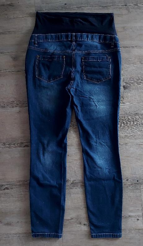 Tmavomodré tehotenské rifle, bonprix,42