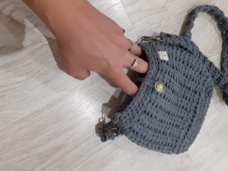 Hackovana handmade mini kabelka,