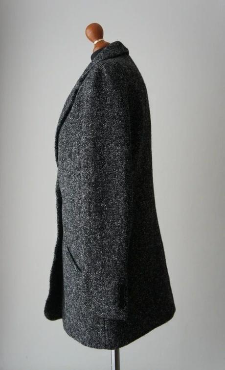 Elegantný melírovaný vlnený kabát, clockhouse,s