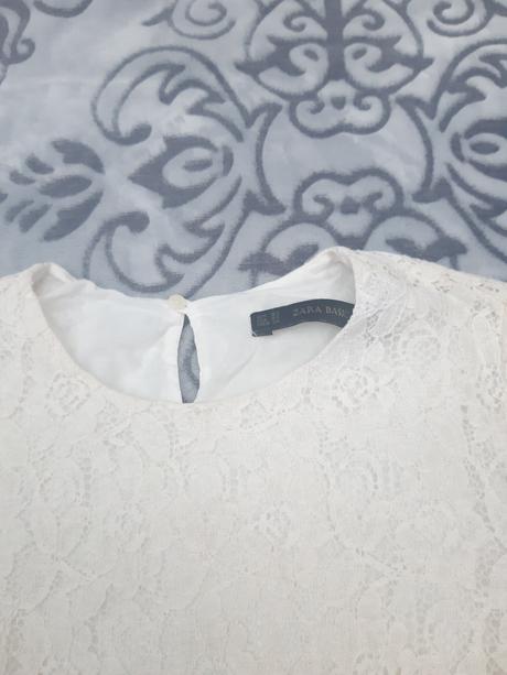 Zara krásne biele čipkované tricko, zara,xs