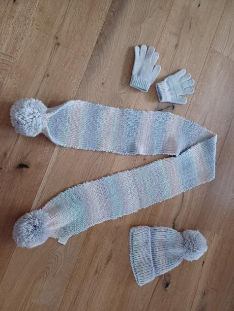 Komplet šál + čiapka + rukavice, f&f,134