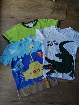 3 x cool letné tričko hm 122 - 128, h&m,122