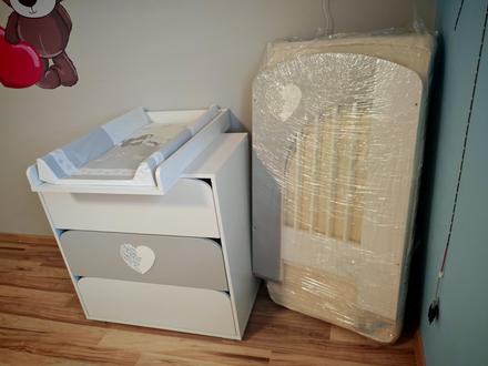 Postieľka a komoda klups srdce,