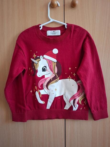 Vianočný sveter, veľ 110/116, h&m,116