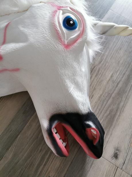 Latexová maska jednorožec, hlava jednorožca,