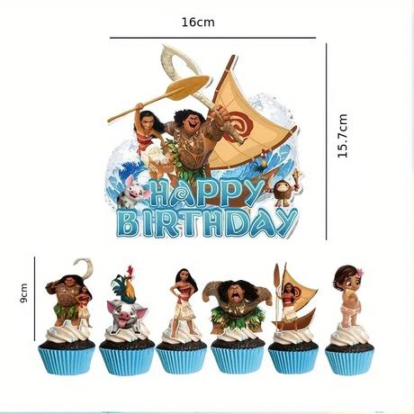 Tortový zápich vaiana (13ks) - skladom, tz-138, 