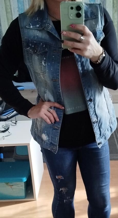 Dámska riflova vesta, l