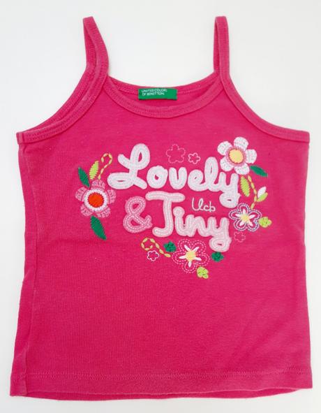 Dievčenské tričko s kvetmi a nápisom (18 mes.), benetton,80