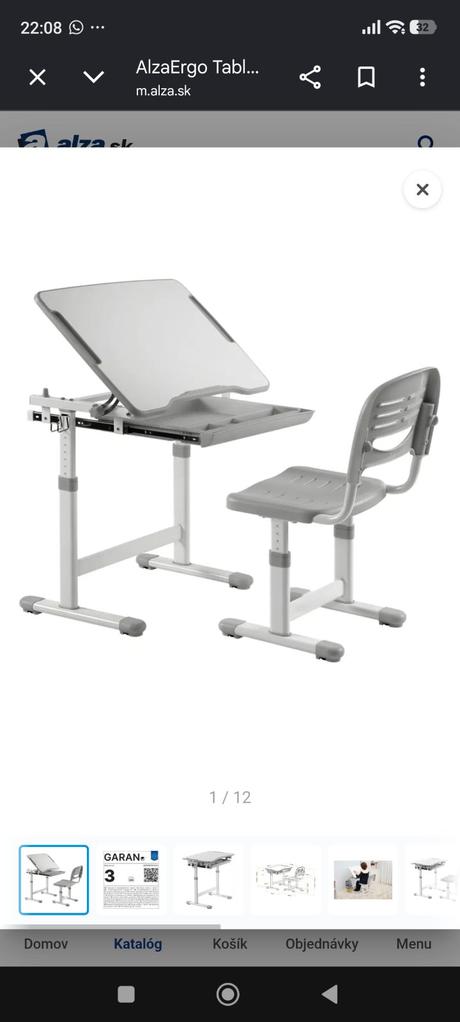 Rastúci písací stôl alza ergo table,