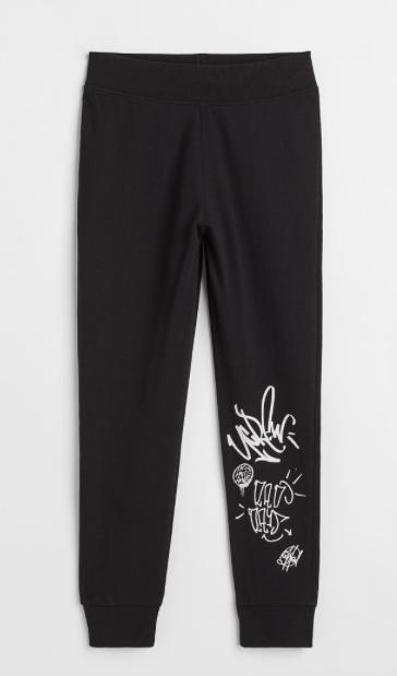 H&m čierne tenké tepláky ve.170, h&m,170