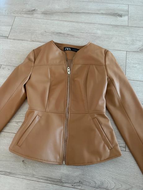 Krásna kožená bunda, zara,s