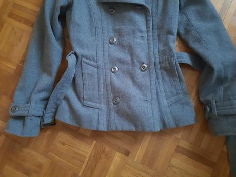 Dámsky kabát s opaskom, fishbone,s