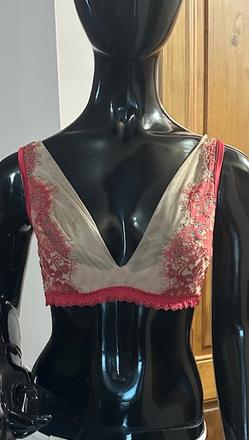 Balkonetová béžovo-červená podprsenka intimissimi, intimissimi,m