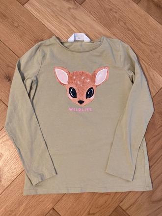 Tricko jelencek, h&m,128