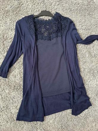 Tričko a svetrík predĺžený cipkovy orsay s nove, orsay,s