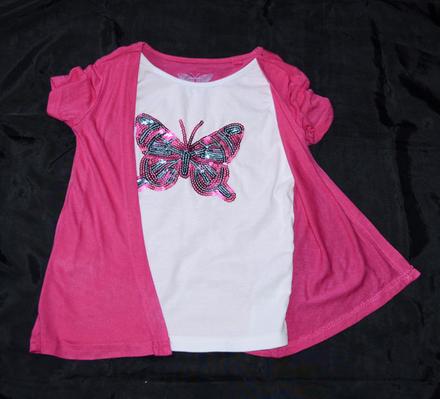 Tričko s motýľom nenosené, okay,110