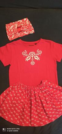 Folklorne tricko+sukna+celenka, 92