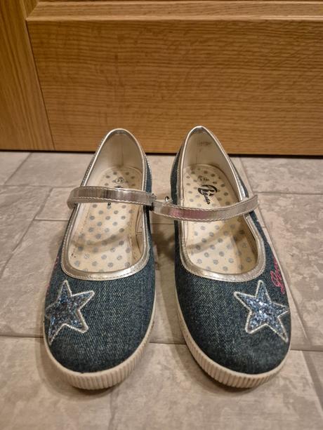 Modré baleríny s podpätkom baťa 33, baťa,33