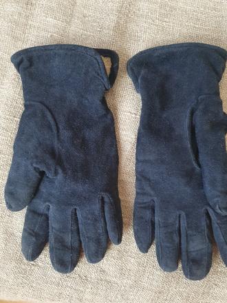 Kožené velúrové rukavice, s