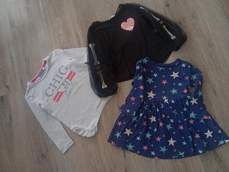 Tričká dlhý rukáv plus šatočky, 86–98