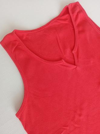 Bavlnené červené tričko bez rukávov, l