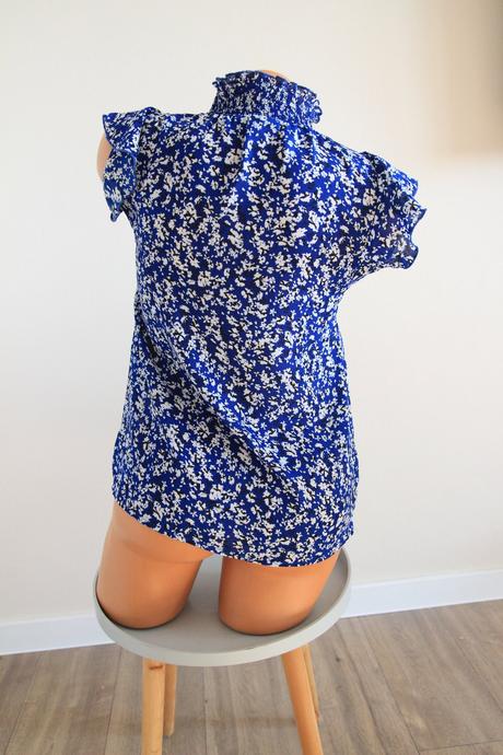 Modrý kvetinový top, xs, xs