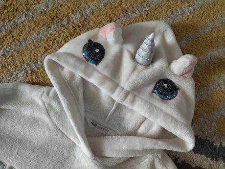 Flísová jednorožcová mikinka 134/140, h&m,134