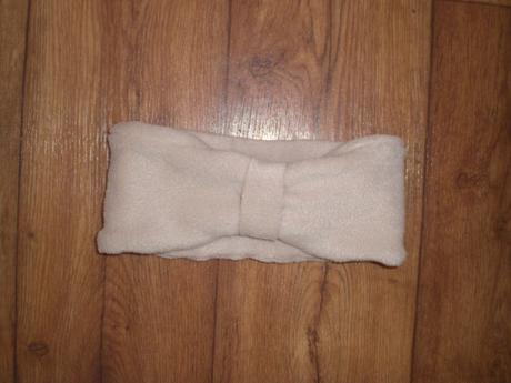 Béžová flísová čelenka obojstranná, 