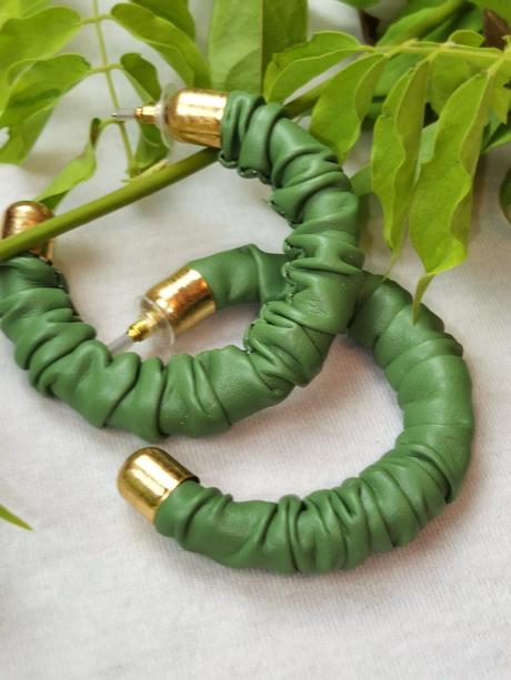 Bijou brigitte - náušnice kreolky- green hoop, bijou brigitte