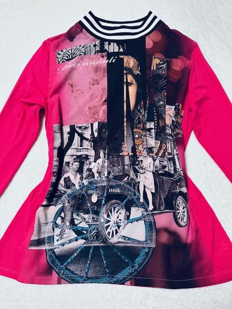 Cyklámenový top s foto motívom zn. magenta, l / m