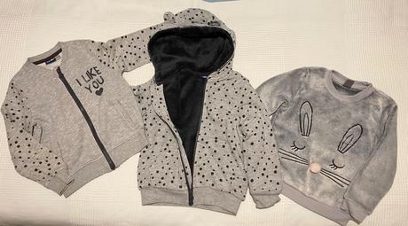 Set vyteplená mikina, tenká mikina a pulovrík, lupilu,98