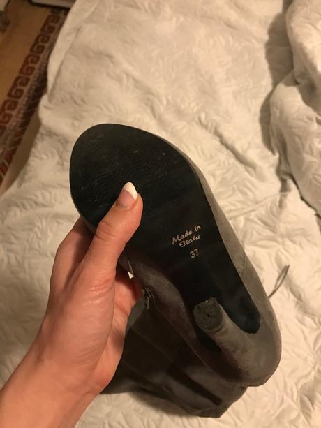 Kožené čižmy nad koleno italy 37, 37