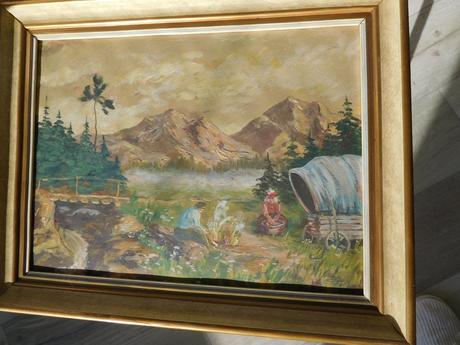 Kočovníci-olej na plátne 1952, 38 x 48 cm 2 kusy, 