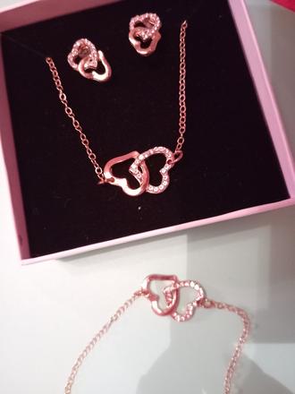 Pozlátený set srdcia, 